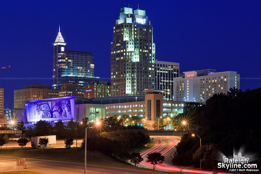 Downtown Raleigh at night