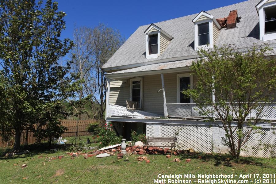 Tornado damage from Raleigh