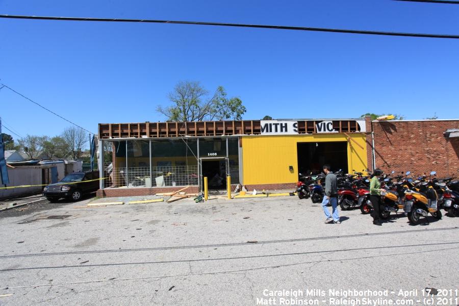 This building lost its big yellow roof