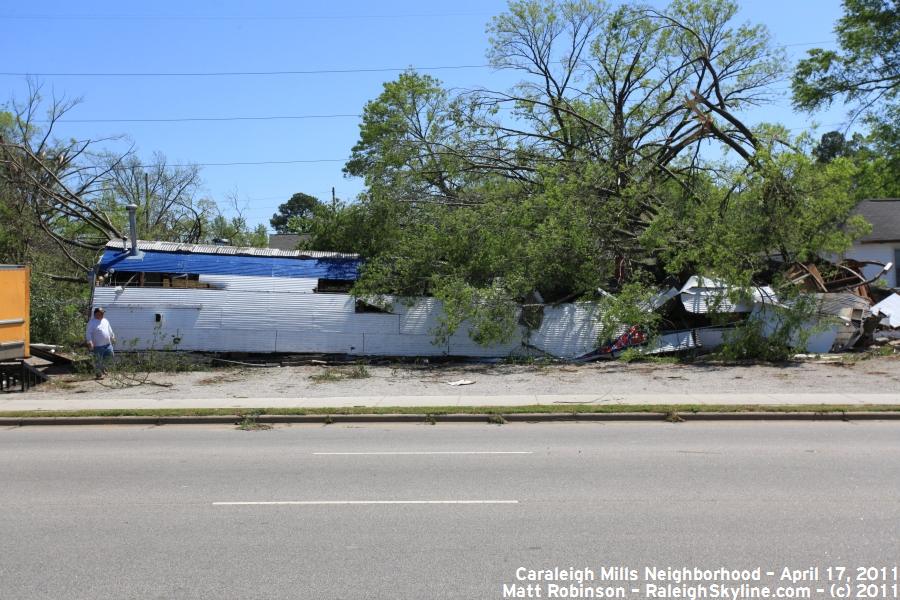 Damage along South Saunders Street