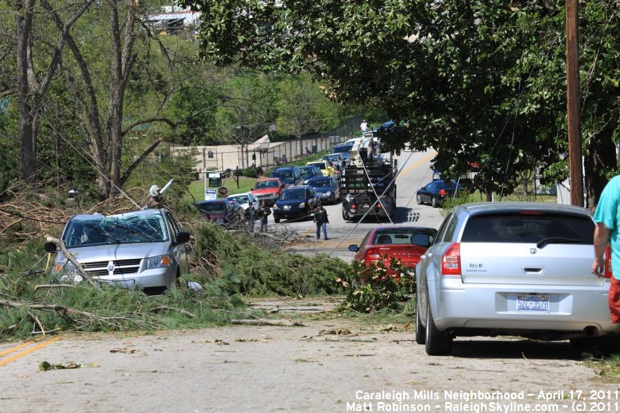 Maywood Avenue in Caraleigh Mills Tornado Damage