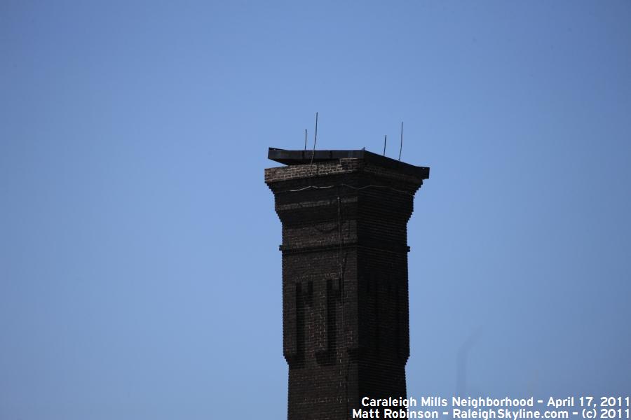 Damage to Caraleigh Mills smoke stack