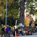 Nash Square fall colors on the set of Arthur Newman, Golf Pro in Raleigh