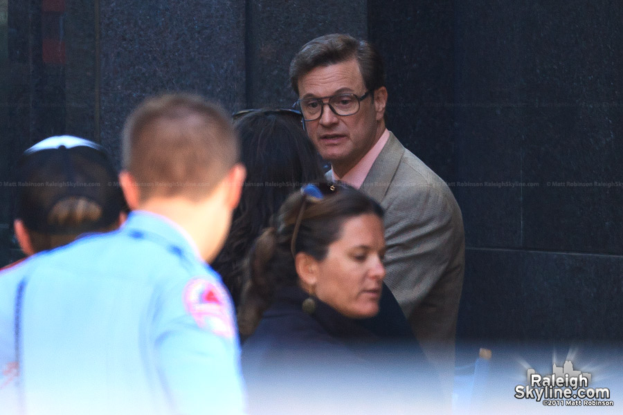 Oscar winner Colin Firth filming in downtown Raleigh