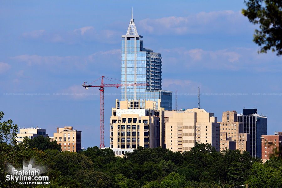 Wake County Justice center down to one crane