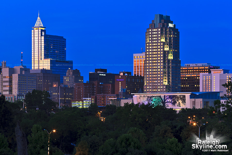 Raleigh reflects the setting sun