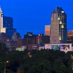 Raleigh reflects the setting sun