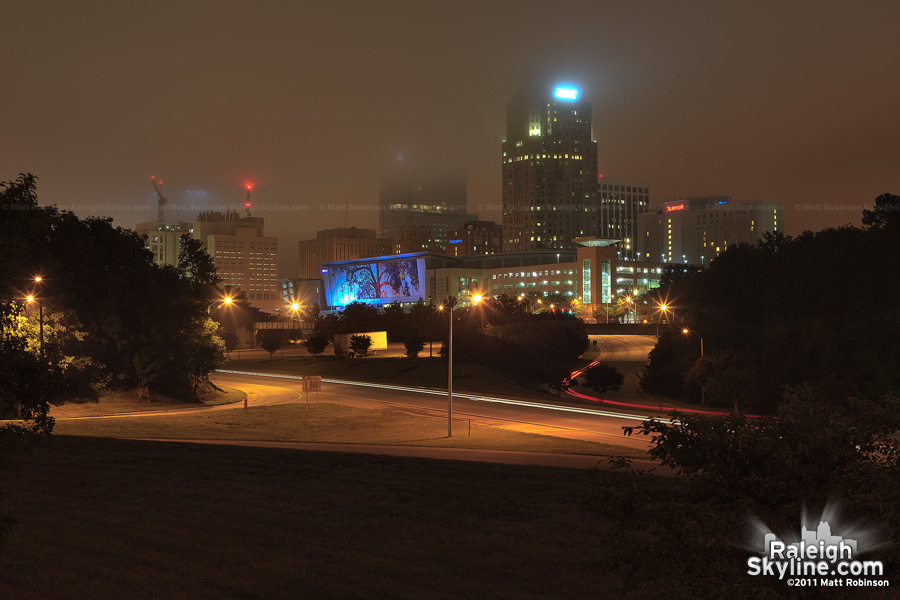 Raleigh Skyline in the clouds