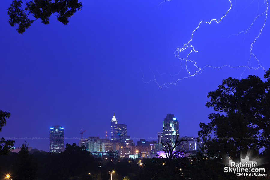 Lightning over the Raleigh Skyline