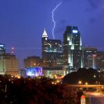 Lightning behind Raleigh