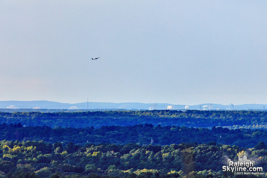 Downtown Durham is visible from Downtown Raleigh, 21 miles as the crow flies