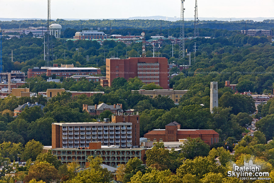 North Carolina State University from Downtown Raleigh