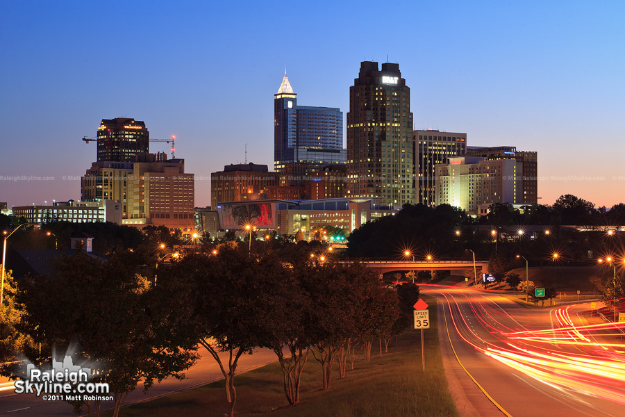 Downtown Raleigh Skyline at sunrise