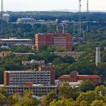 North Carolina State University from Downtown Raleigh