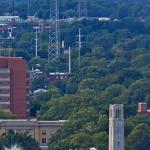 The NC State Belltower...with UNC-Chapel Hill visible 25 miles away on the horizon!