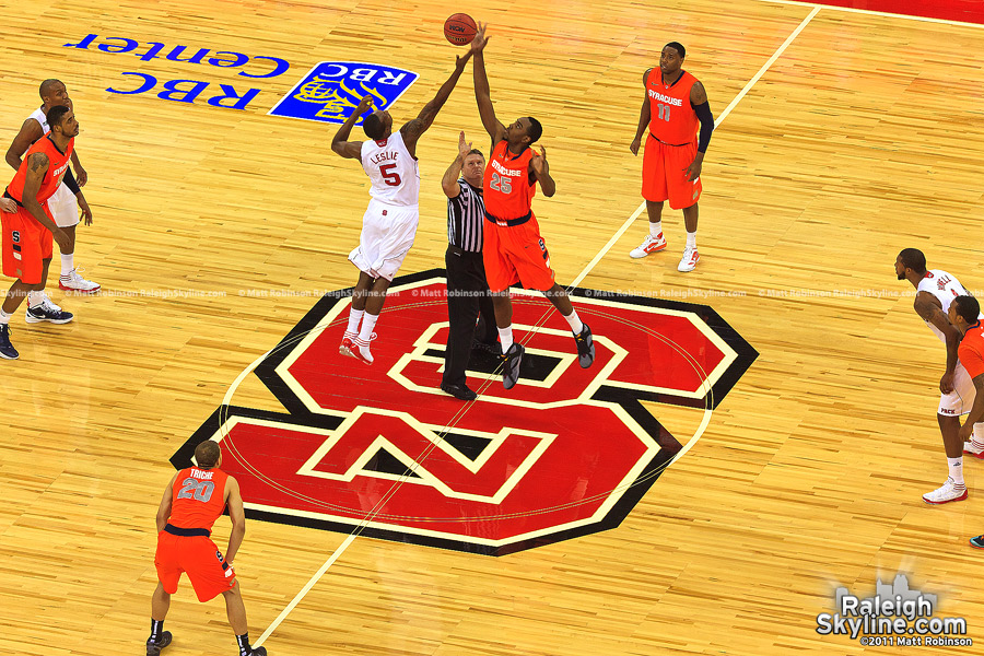 Tip-off against number 1 ranked Syracuse