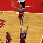 NC State Cheerleader lift