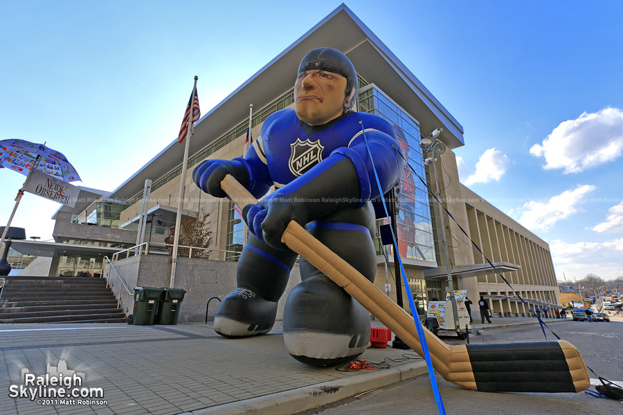 Giant inflatable NHL man