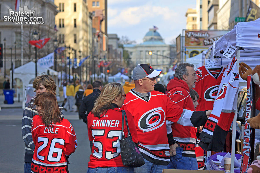 Canes fans on Fayetteville Street