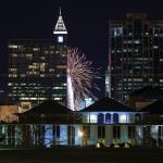 Fireworks between RBC Plaza and Wachovia Capital Center