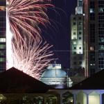 Fireworks over the North Carolina State Capitol