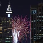 Close up of fireworks in Raleigh