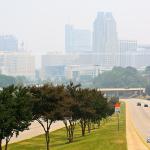 Hazy skyline from South Saunders Street