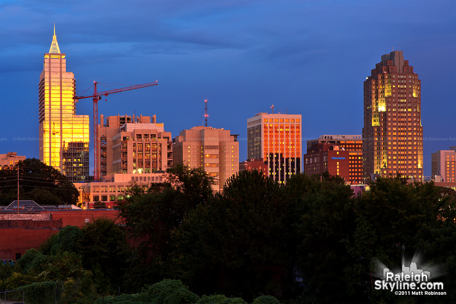 Golden sunset on Downtown Raleigh