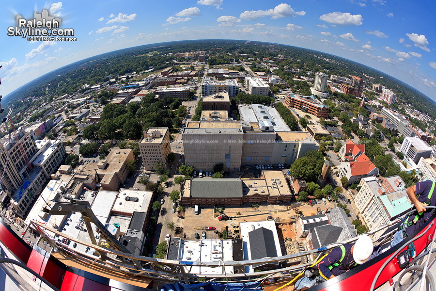 View of Raleigh looking west from the stage platform 380 feet off the ground