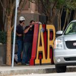 Letters "AR" for the Wells Fargo high-wall rooftop signage in Raleigh