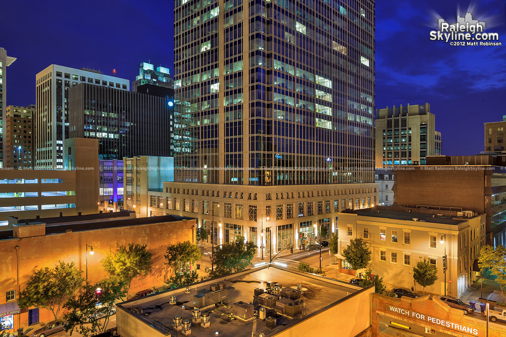 PNC Plaza base at night