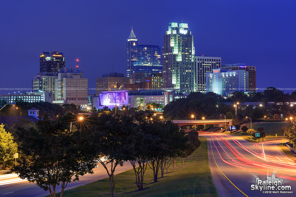 Raleigh Skyline at night