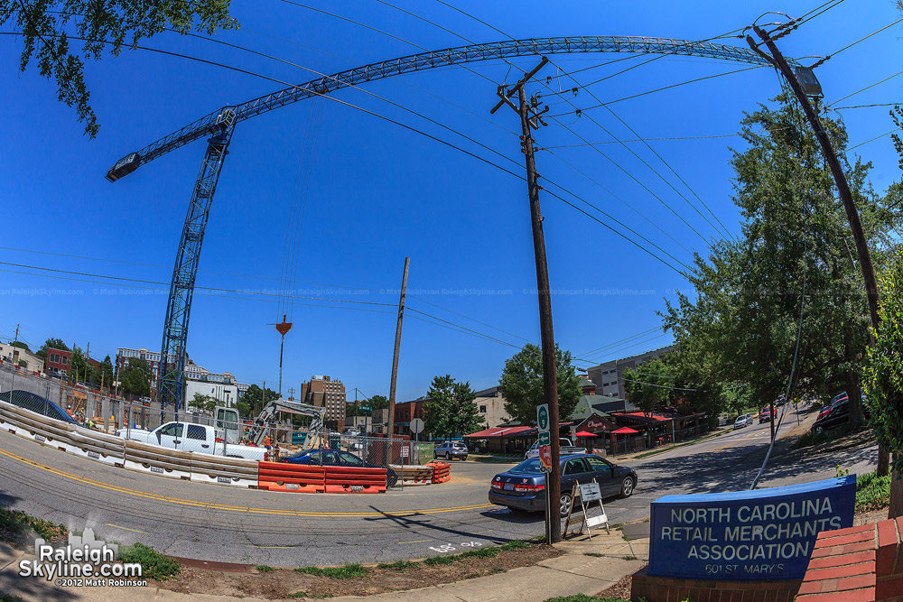 Massive Tower crane boom in Glenwood South