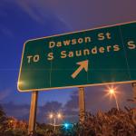 To South Saunders St sign