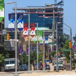 Looking down Salisbury Street towards the NC SECU Headquarters