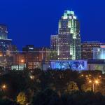 Downtown Raleigh Skyline after dark