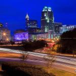 PNC Bank in the new Raleigh Skyline at night