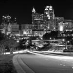 Black and White Raleigh Skyline Feb 12, 2012