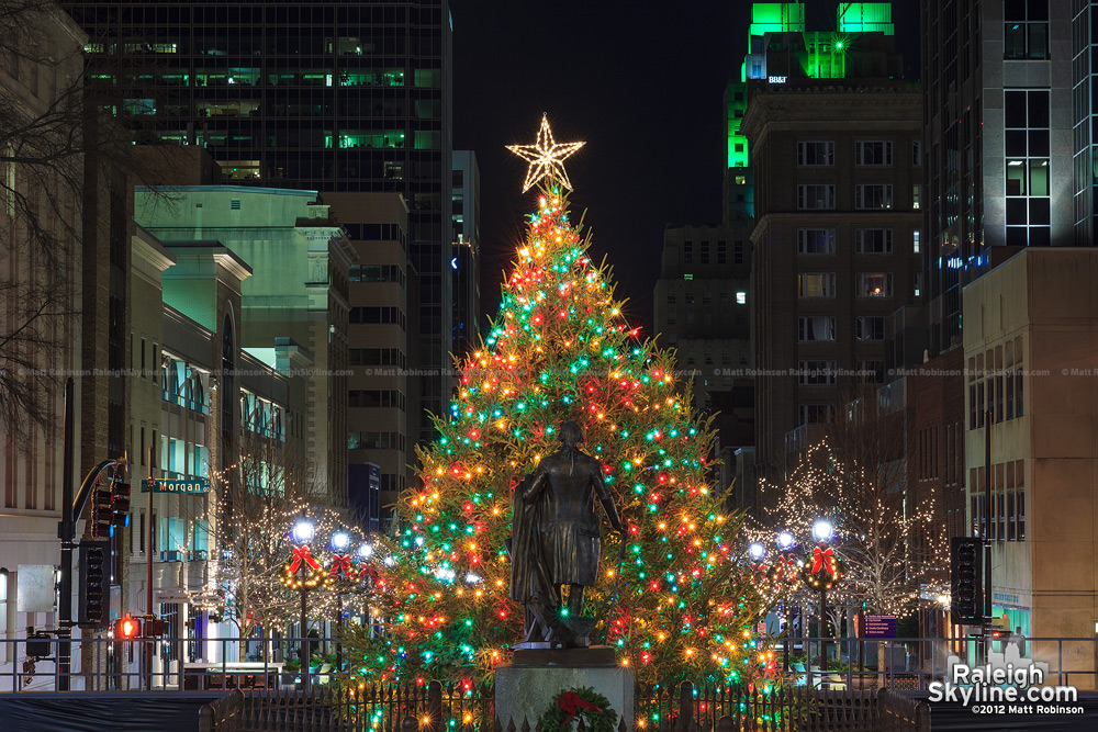 Raleigh Christmas Tree on Fayetteville Street