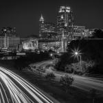 Black and White Raleigh Skyline December 2012