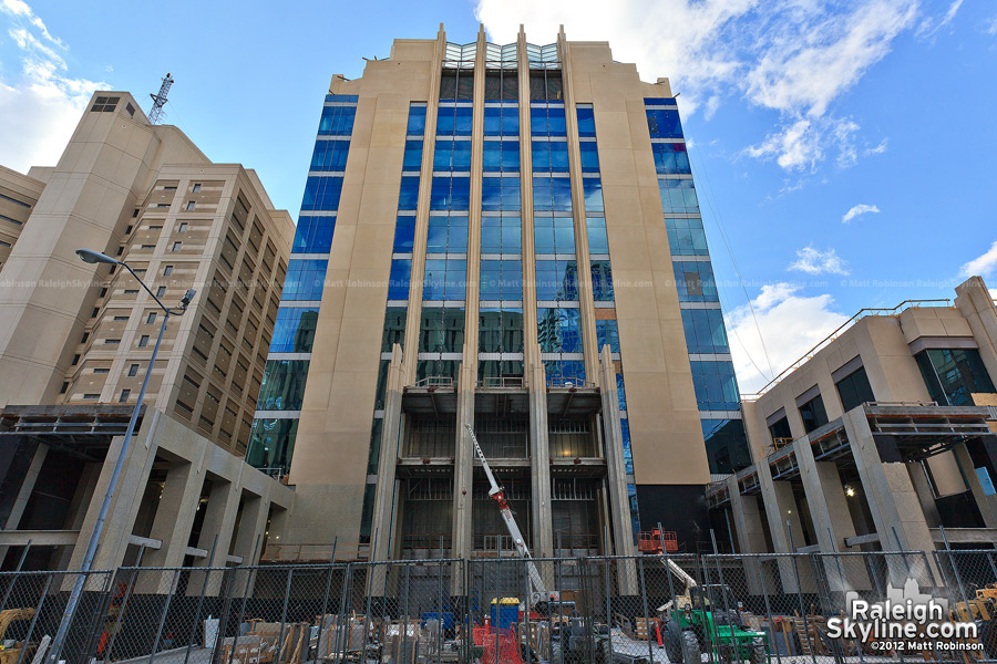 View of new Wake County Justice Center from Salisbury Street