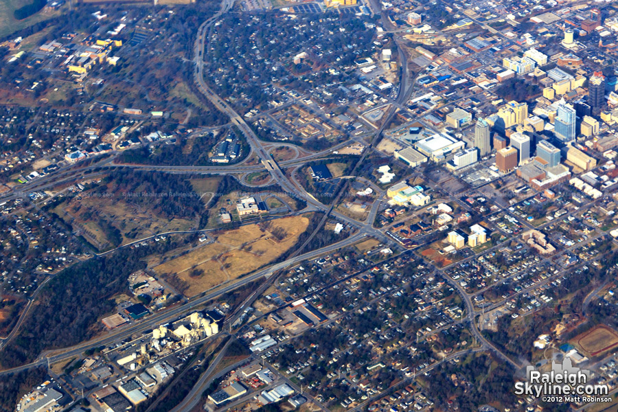 High above downtown Raleigh