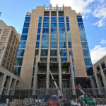 View of new Wake County Justice Center from Salisbury Street