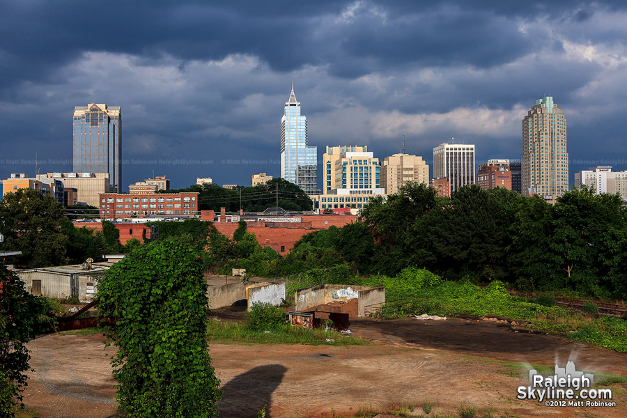 Late day Raleigh skyline from Boylan Avenue Bridge