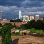 Late day Raleigh skyline from Boylan Avenue Bridge