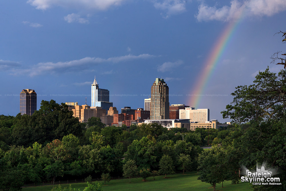 Rainbow and skyline seen from Dorothea Dix