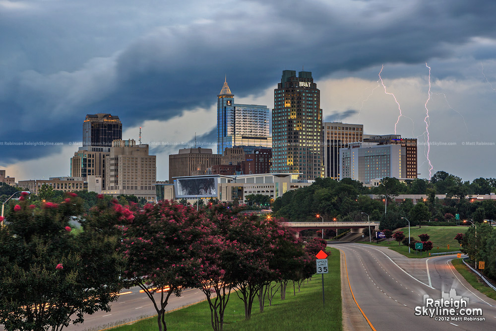 Gust front engulfs downtown skyline