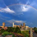 Rainbow over downtown Raleigh on August 1, 2012