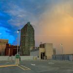 Rainbow from Wake County Parking Garage