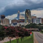 Gust front engulfs downtown skyline